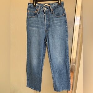 Levi’s Ribcage Straight Ankle Blue Denim Jeans